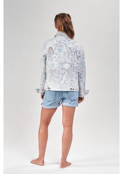 4477-Kadın Desenli Ceket