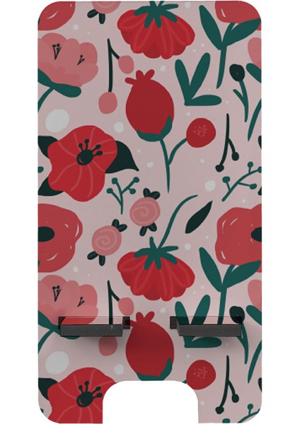 Red Flowers Telefon & Tablet Tutacağı Ahşap Masaüstü Standı fiyatları