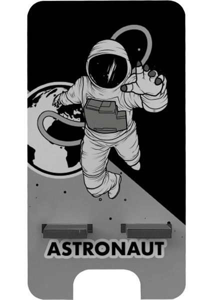 Astronot Telefon & Tablet Tutacağı Ahşap Masaüstü Standı