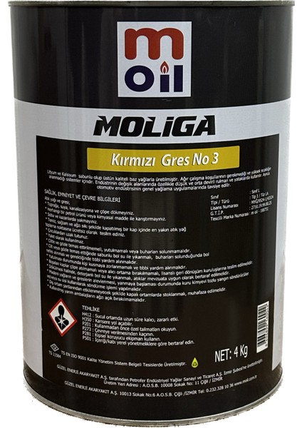 Moliga Kırmızı Gres No:3  4kg