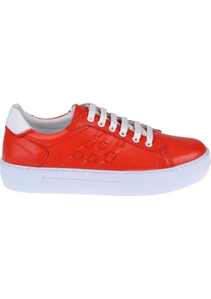 Hakiki Deri Günlük Kadın Ayakkabı PLM-34101 Kırmızı fiyatları