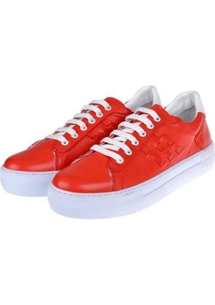 Hakiki Deri Günlük Kadın Ayakkabı PLM-34101 Kırmızı fırsatları