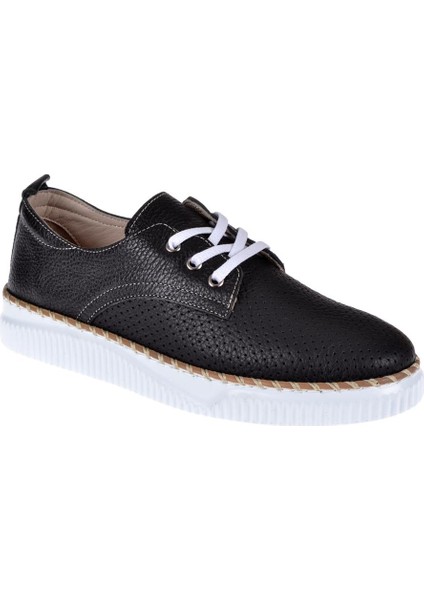 Hakiki Deri Delikli Kadın Ayakkabı Mx-Es 01 Siyah