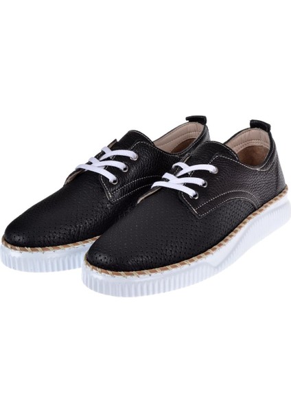 Hakiki Deri Delikli Kadın Ayakkabı Mx-Es 01 Siyah fırsatları