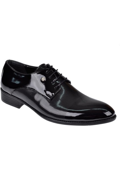 Bağcıklı Klasik Erkek Ayakkabı PLM-572 Siyah Rugan