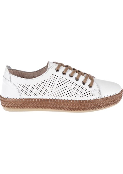 Maximino Hakiki Deri Delikli Kadın Ayakkabı MX-01 BEYAZ fiyatları