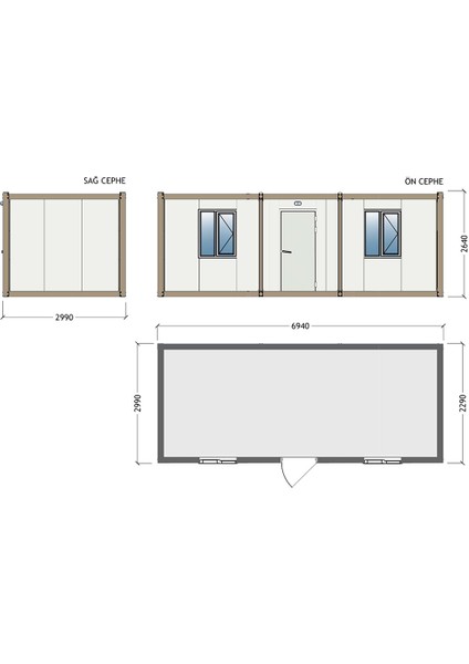 Sandviç Panel Konteyner -1002 3x7 Metre