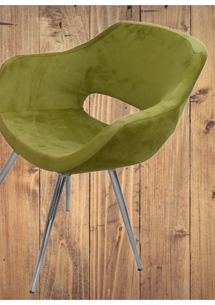 Sandalye ST Monaco Metal nikelaj ayak Dökme Sünger Baby face Kumaş Yeşil El Yapım modelleri