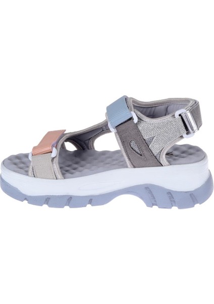 Cırtlı Comfort Kadın Sandalet SMS-4740 Gri Multi