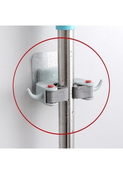 3 Adet Mop Fırça Askı Aparatı Paspas Süpürge Fırça ve Mop Askısı Sap Tutucu Mutfak Banyo Askı