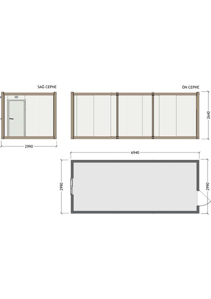 Sandviç Panel Konteyner -K1003 3x7 Metre