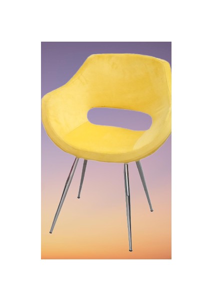 Sandalye ST Monaco Model Metal nikelaj ayk Dökme Sünger Babyfac Kumaş SARI Elyapı modelleri