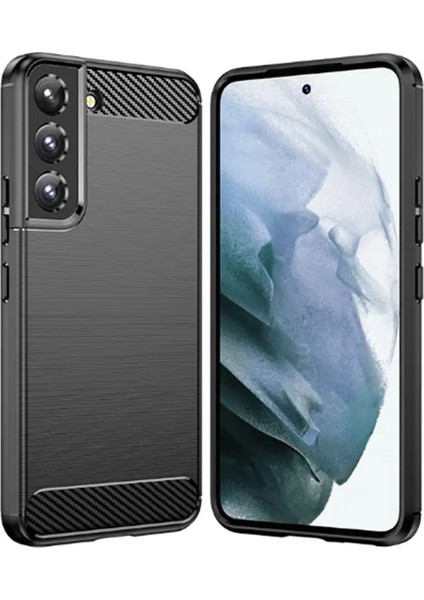 Samsung Galaxy S23 Plus Brushed Carbon Fiber Silikon Kılıf - Siyah AL3332