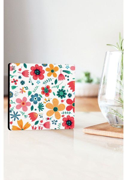 Yr Flowers Ahşap Standlı 6lı Tasarım Bardak Altlığı fiyatları