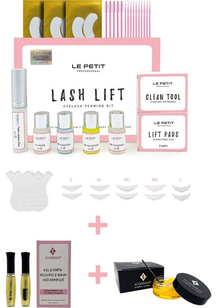 Kirpik Lifting Seti, Lash Lift & Kaş & Kirpik Bakım Yağı Kompleksi ve Kaş Şekillendirici Wax