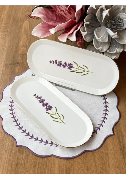 Mimoza İnce Oval Sunum Tabak 2'li