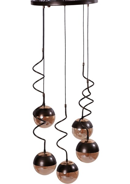 Stella 5 Li Gold-Eskitme Metal Gövde Bal Camlı Tasarım Lüx Sarkıt Avize fiyatları