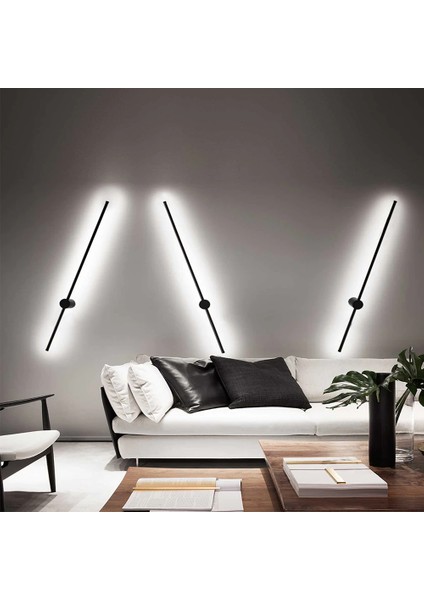 Duvar Aydınlatması,çubuk Aplik,lamba,modern LED 70 cm SIYAH-6500K