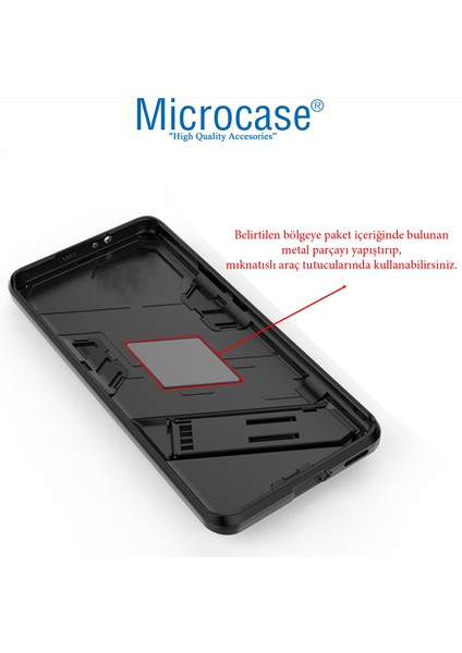 Xiaomi Redmi K60E Matrix Serisi Armor Standlı Perfect Koruma Kılıf - Siyah AL3416