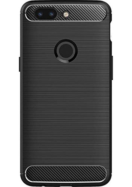 Oneplus 5t Brushed Carbon Fiber Silikon Tpu Kılıf - Siyah