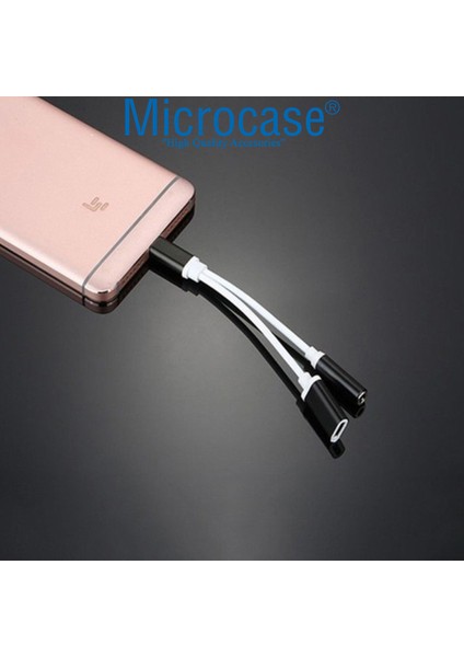 Type-C USB C 2in1 Şarj + Kulaklık Dönüştürücü 3.5 mm Jack Adaptör