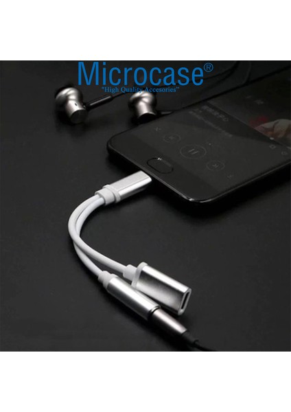 Type-C USB C 2in1 Şarj + Kulaklık Dönüştürücü 3.5 mm Jack Adaptör