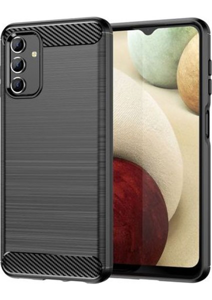 Samsung Galaxy A04S Brushed Carbon Fiber Silikon Kılıf - Siyah AL3332