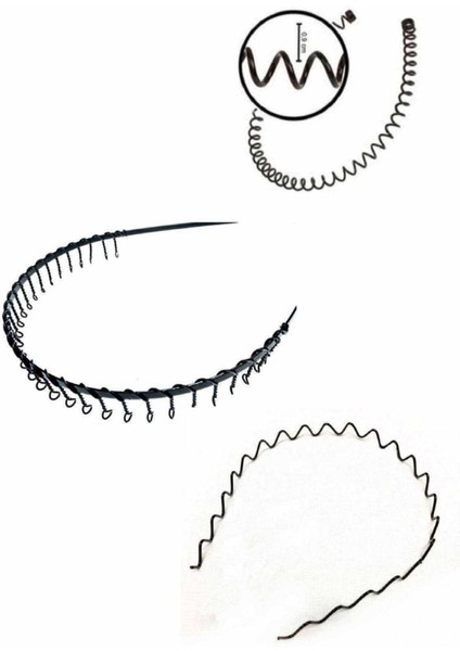 Sporcu Yaylı,taraklı, Zigzag Tel Taç 3 Lü Set Uni