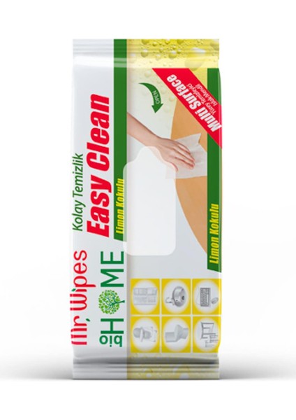 Mr. Wipes Çok Amaçlı Yüzey Temizleme Mendili - Limon 40 Yaprak