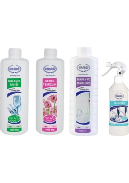 Bulaşık Sıvısı Genel Temizlik Banyo Wc Temizleyici ve Anti Oda Spreyi
