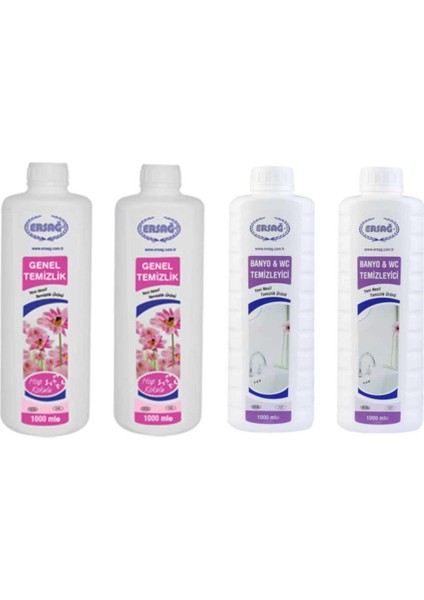 Genel Temizlik * 2 Adet + Anti Yel Banyo & Wc Temizleyici * 2 Adet 1000 ml
