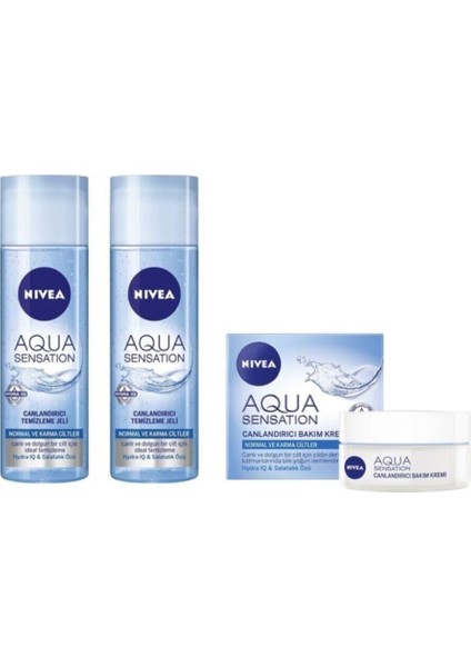 Aqua Sensation Canlandırıcı Temizleme Jeli 200 ml 2 Adet Aqua Sensation Canlandırıcı Krem 50 ml