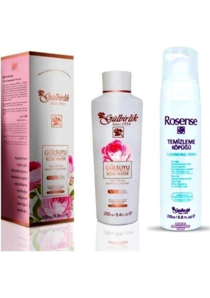 Gülbirlik Rosense Rosense Cilt Temizleme Köpüğü 200 Ml. + Rosense Saf Gül Suyu 250 Ml. 2'li Set