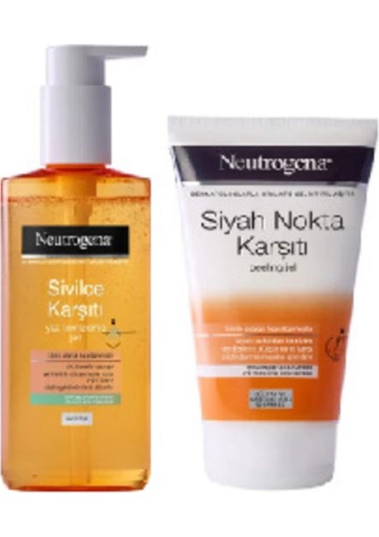 Karşıtı Yüz Temizleme Jeli 200 ml ve Siyah Nokta Karşıtı Peeling Jel 150 ml