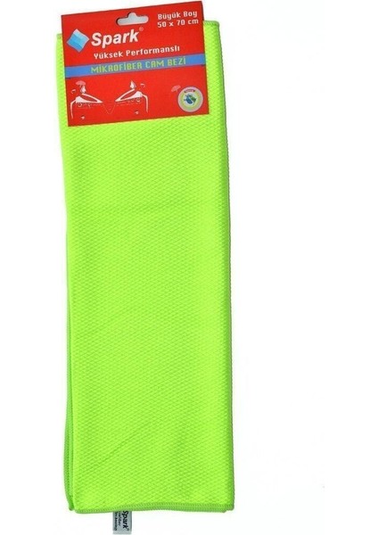 (3 Adet) Spark 2311 Mikrofiber Oto Kurulama ve Cam Temizlik Bezi 50X70 Cm. Mavi - Yeşil - gr