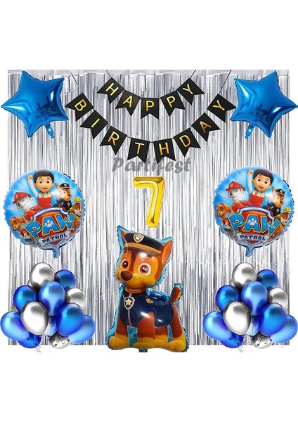 Paw Patrol Balon Seti Paw Petrol 7 Yaş Balon Seti Paw Patrol Doğum Günü Set Paw Patrol Chase