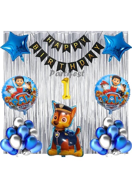 Paw Patrol Balon Seti Paw Petrol 1 Yaş Balon Seti Paw Patrol Doğum Günü Set Paw Patrol Chase