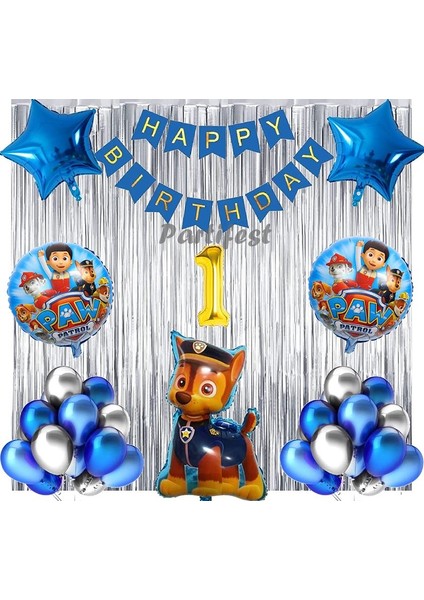 Paw Patrol Balon Seti Paw Petrol 1 Yaş Balon Seti Paw Patrol Doğum Günü Set Paw Patrol Chase