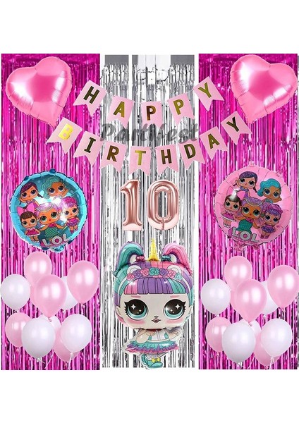 Unicorn Lol Surprise 10 Yaş Balon Seti Lol Bebek Balon Seti Lol Doğum Günü Parti Seti