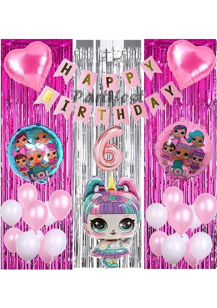 Unicorn Lol Surprise 6 Yaş Balon Seti Lol Bebek Balon Seti Lol Doğum Günü Parti Seti