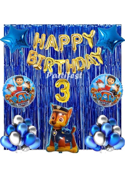 Paw Patrol Balon Seti Paw Petrol 3 Yaş Balon Seti Paw Patrol Doğum Günü Set Paw Patrol Chase
