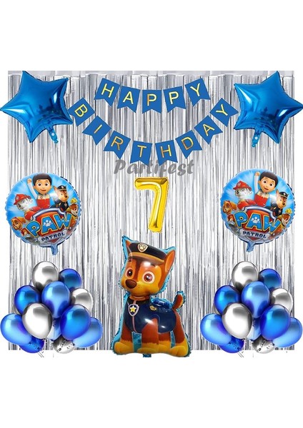 Paw Patrol Balon Seti Paw Petrol 7 Yaş Balon Seti Paw Patrol Doğum Günü Set Paw Patrol Chase