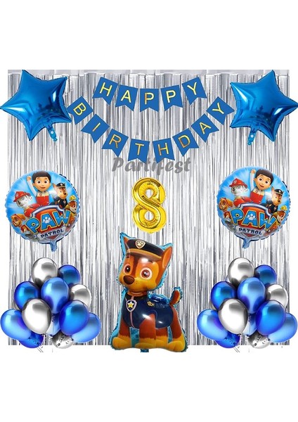 Paw Patrol Balon Seti Paw Petrol 8 Yaş Balon Seti Paw Patrol Doğum Günü Set Paw Patrol Chase