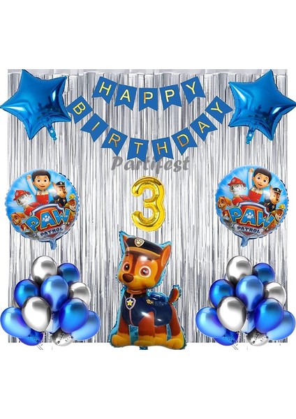 Paw Patrol Balon Seti Paw Petrol 3 Yaş Balon Seti Paw Patrol Doğum Günü Set Paw Patrol Chase