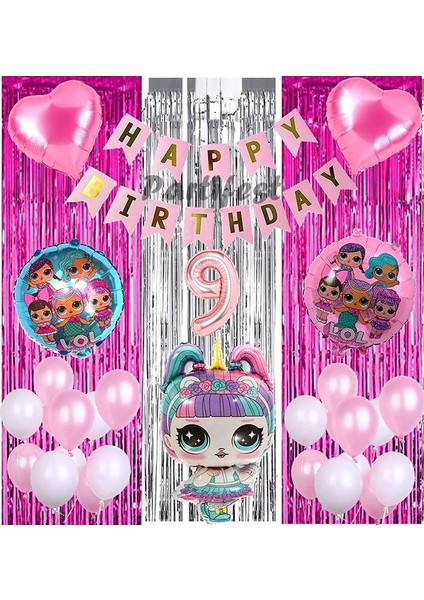 Unicorn Lol Surprise 9 Yaş Balon Seti Lol Bebek Balon Seti Lol Doğum Günü Parti Seti