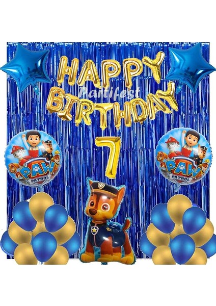 Paw Patrol Balon Seti Paw Petrol 7 Yaş Balon Seti Paw Patrol Doğum Günü Set Paw Patrol Chase