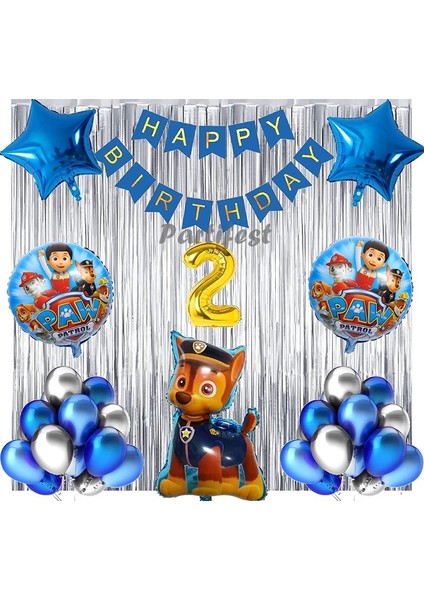 Paw Patrol Balon Seti Paw Petrol 2 Yaş Balon Seti Paw Patrol Doğum Günü Set Paw Patrol Chase