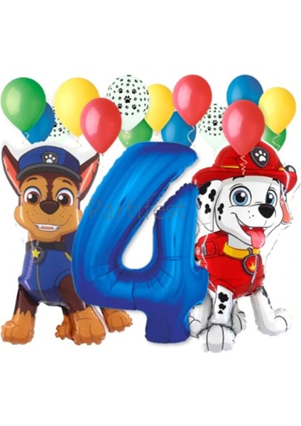 Paw Patrol Balon Seti Paw Petrol 4 Yaş Balon Seti Paw Patrol Doğum Günü Set Marshlall Chase