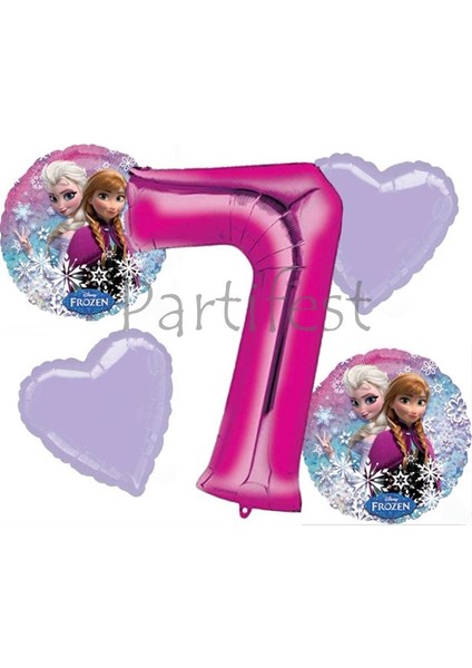 Frozen Balon Set Karlar Ülkesi Folyo Balon Set Konsept Doğum Günü Set 7 Yaş Balon