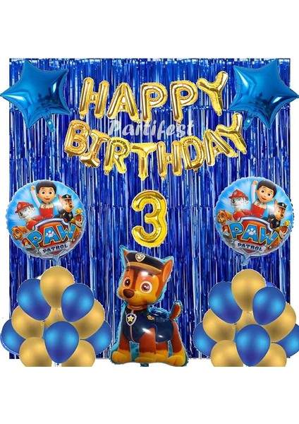 Paw Patrol Balon Seti Paw Petrol 3 Yaş Balon Seti Paw Patrol Doğum Günü Set Paw Patrol Chase